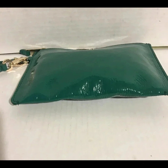 Cole Haan green leather wristlet bag